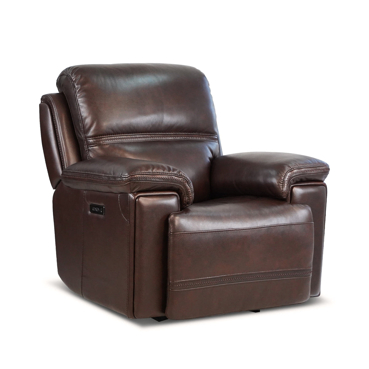 Genuine Leather Power Adjustable Headrest Recliner Sofa P653