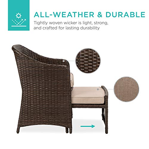 5-Piece Wicker Outdoor Patio Furniture Set with Storage Table Q8922