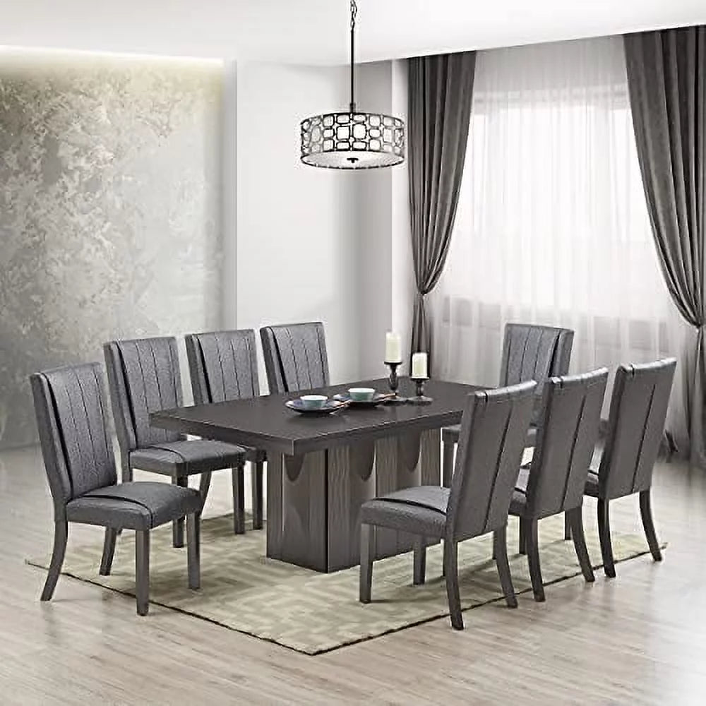 9-Piece Rectangular Pedestal Wood Dining Set I674230