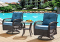 3 Pieces Wicker Patio Bistro Set with Glass Top Side Table Q770400