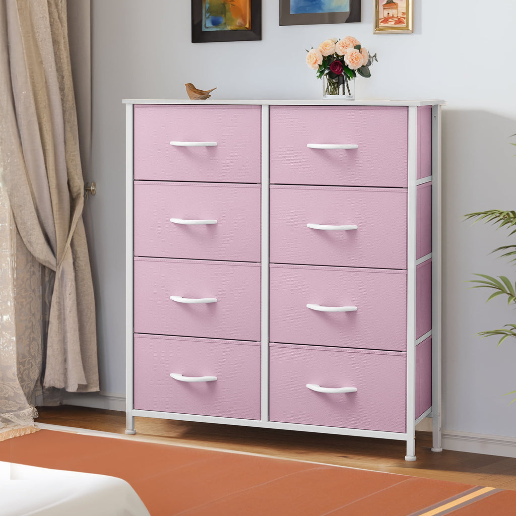 Black 8 Drawer Fabric Dresser I209