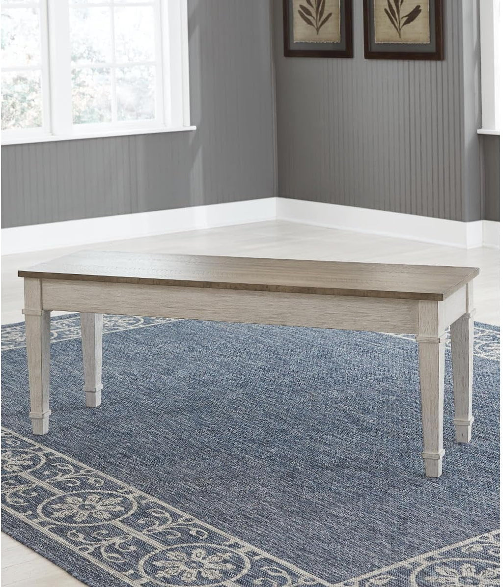 White and Light Brown Storage Bench M6435
