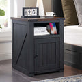 20" Dark Grey Farmhouse Nightstand with Charging Station S9462