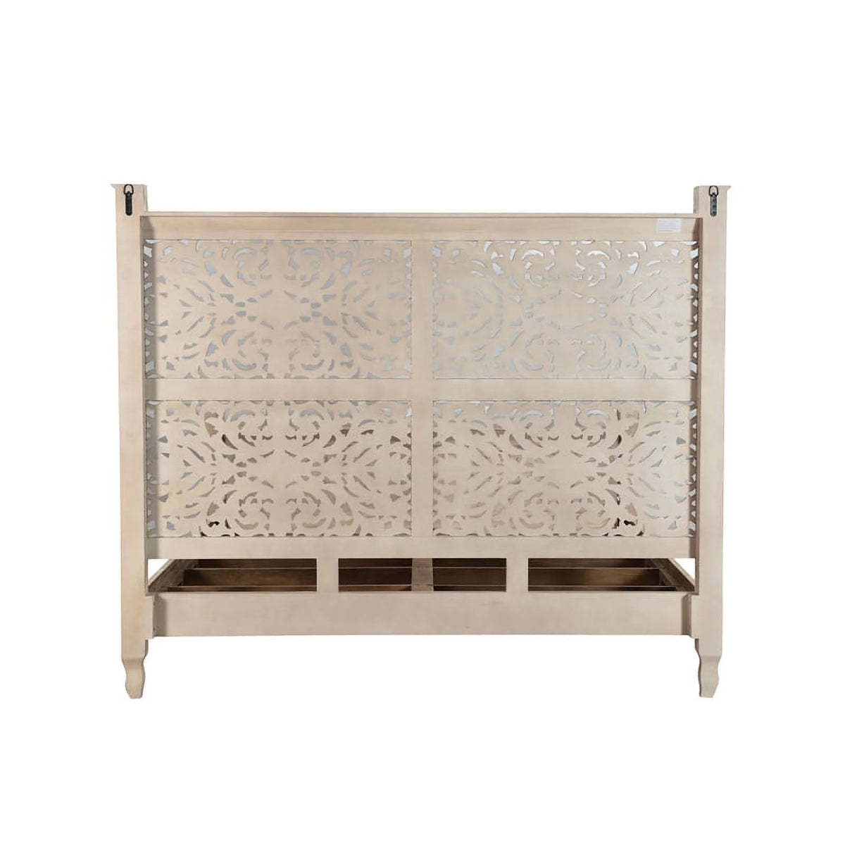 Gray Solid Wood King Panel Bed B716