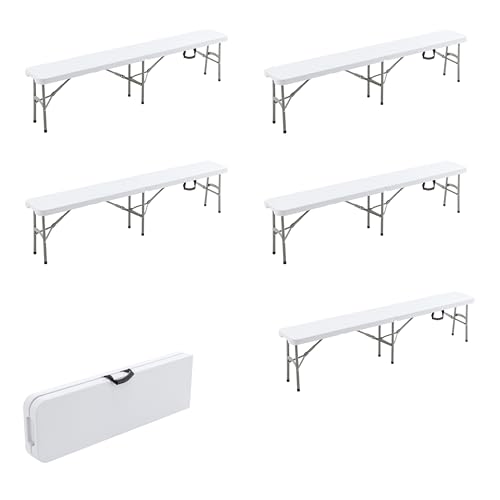 6 Feet Plastic Folding Bench with Handle I147275
