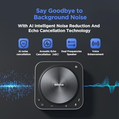 Wireless Bluetooth Microphone Conference Speakerphone, 360° Omnidirectional 8-Array Microphones O285