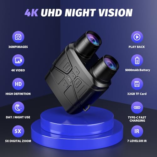 4K Night Vision Binoculars with 32GB TF Card M8809