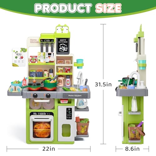 Kids Play Kitchen Set with Sound & Light V551