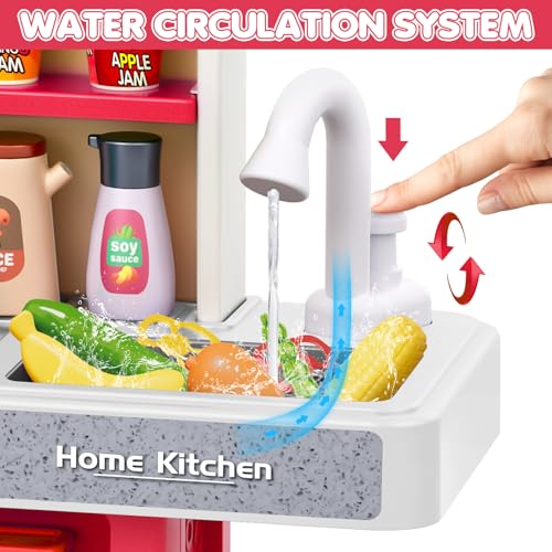 Kids Play Kitchen Set with Sound & Light V551