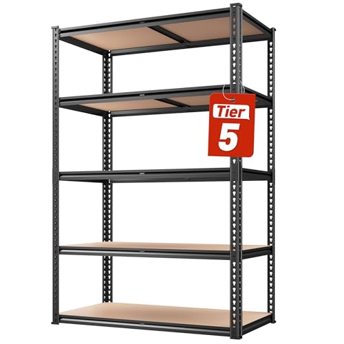 5 Tier Heavy Duty Adjustable Metal Storage Shelves K694