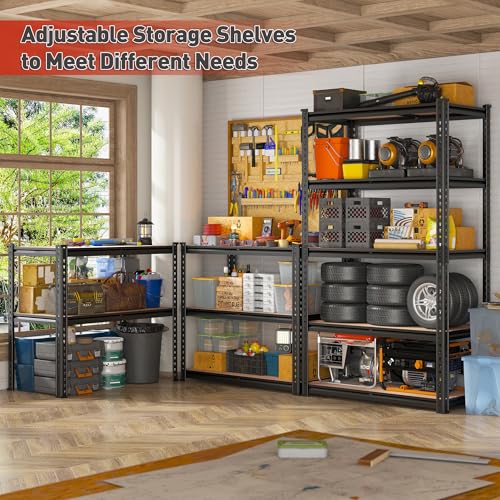 5 Tier Heavy Duty Adjustable Metal Storage Shelves K694