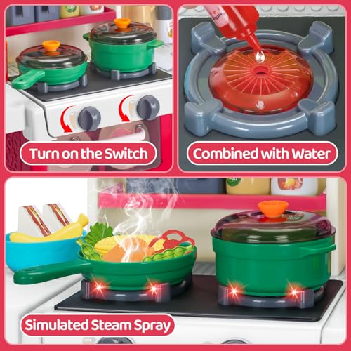 Kids Play Kitchen Set with Sound & Light V551