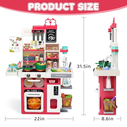 Kids Play Kitchen Set with Sound & Light V551
