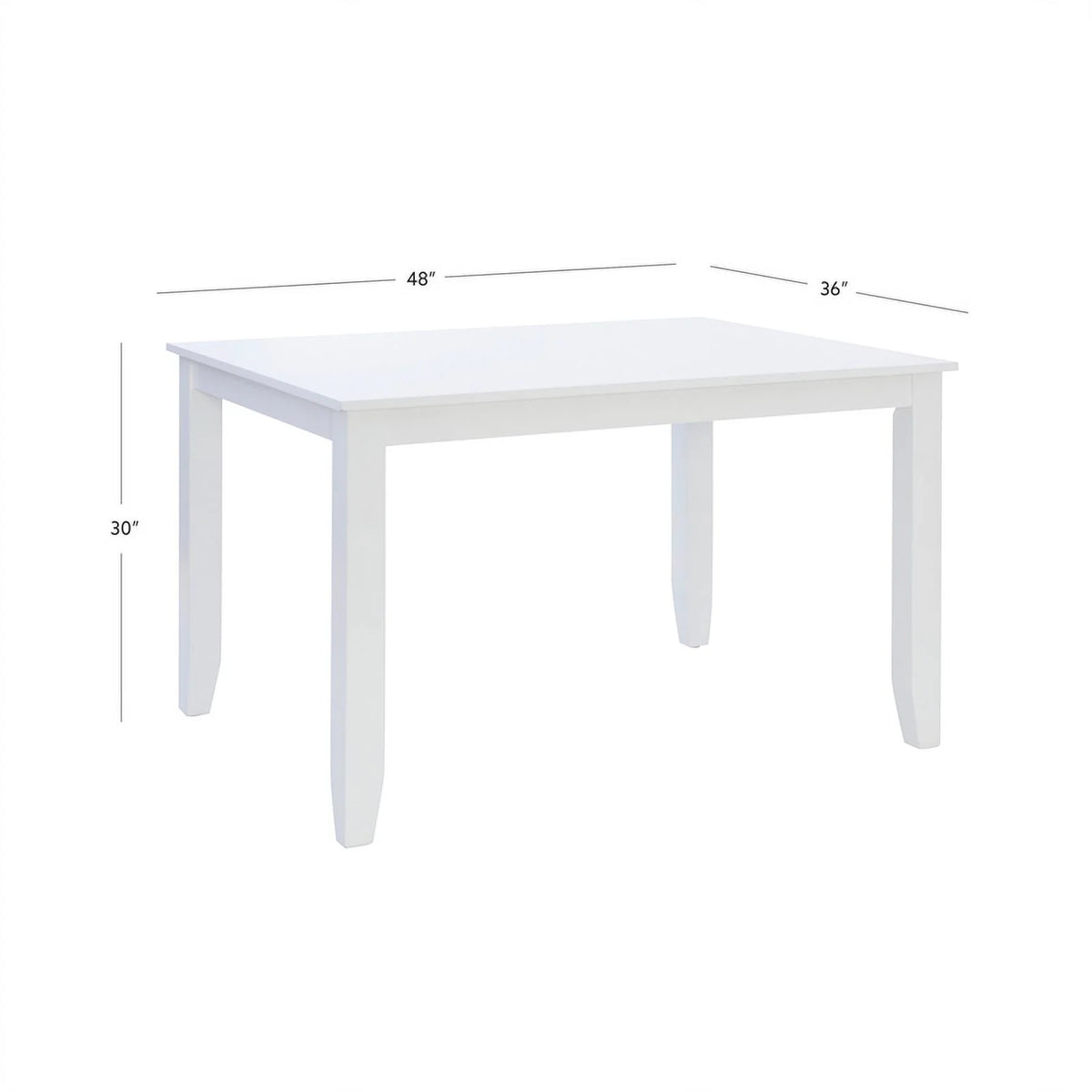Pure White Wood Dining Height Table for 6 H469660